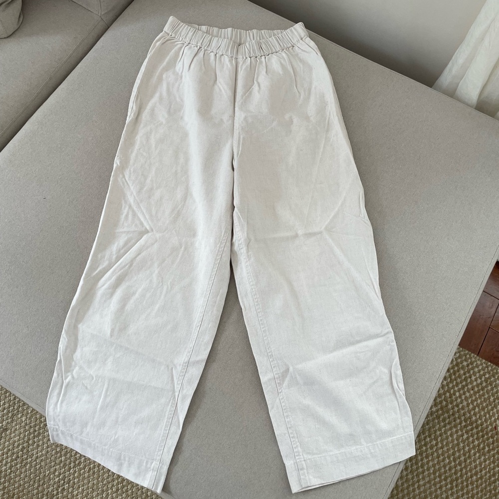 Women's Cream Linen Trousers